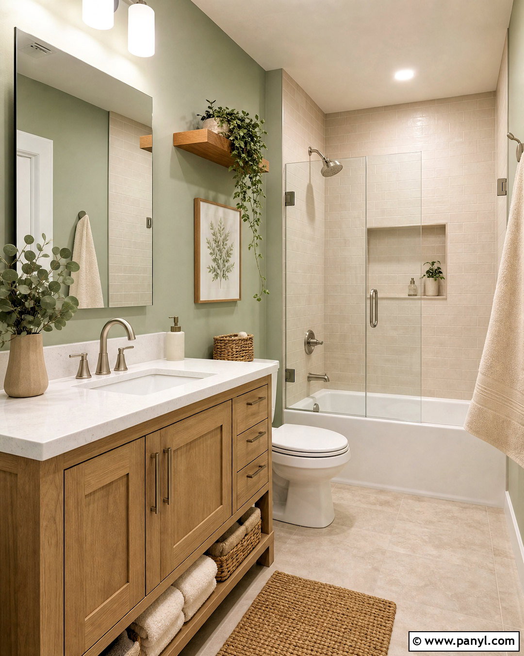 Small Green And Wood Bathroom - 20 small green bathroom ideas