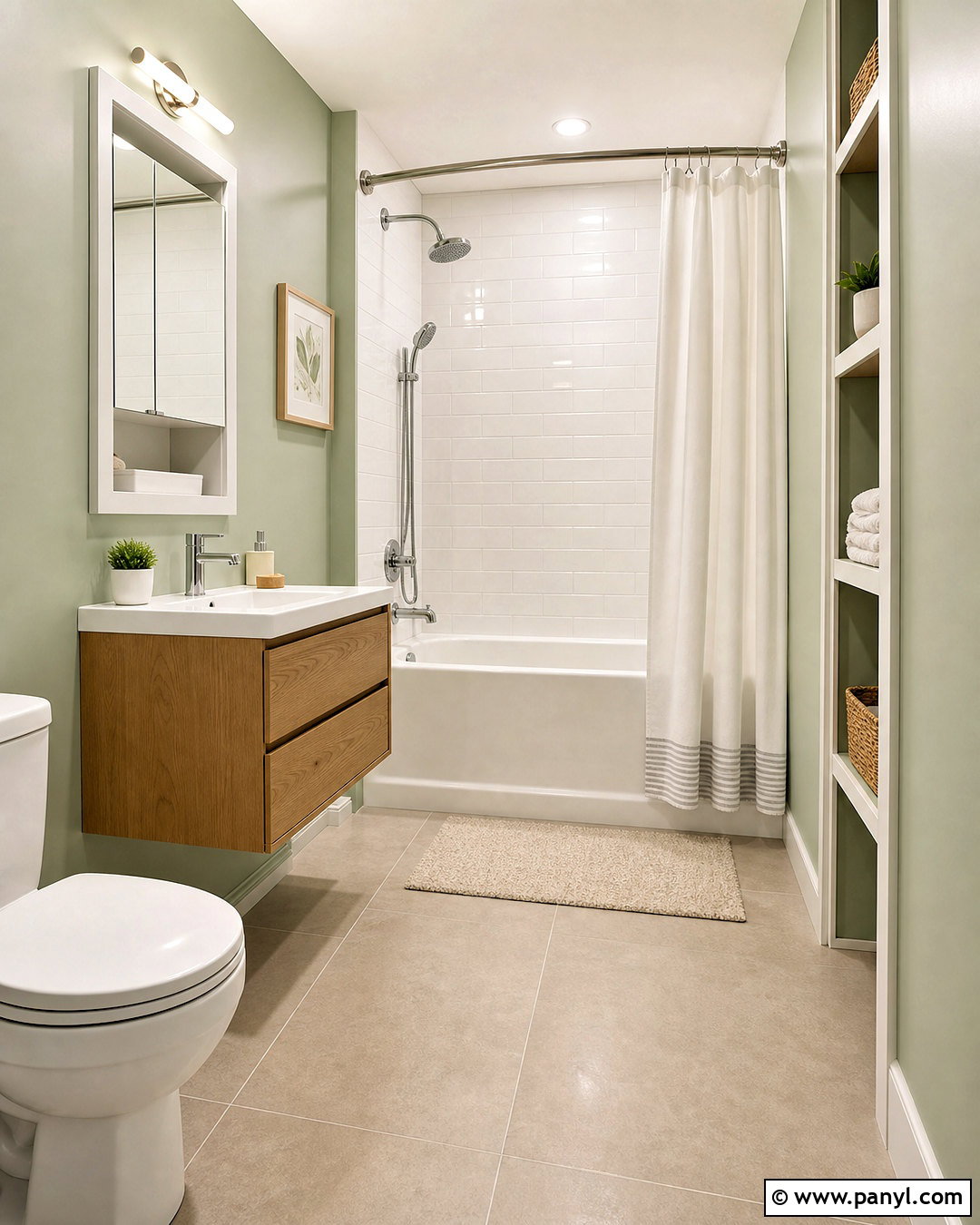 Small Green Bathroom With Light Colors - 20 safe green bathroom ideas