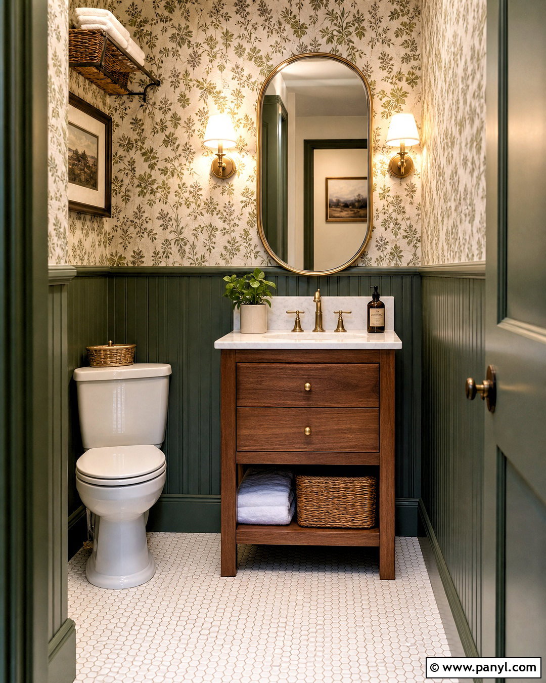 Small Green Bathroom With Wallpaper - 20 small green bathroom ideas