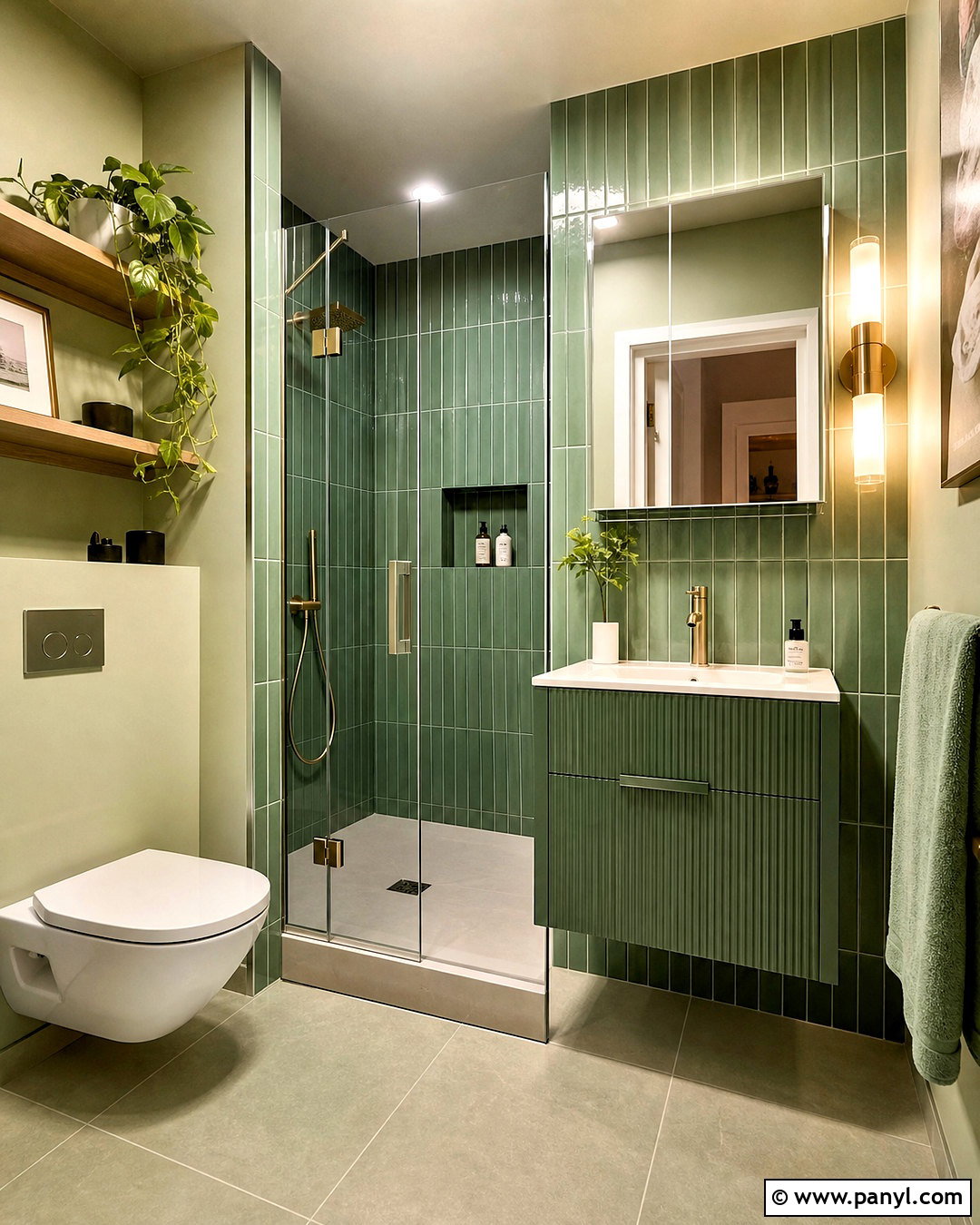 Small Green Bathroom - 20 all green bathroom ideas