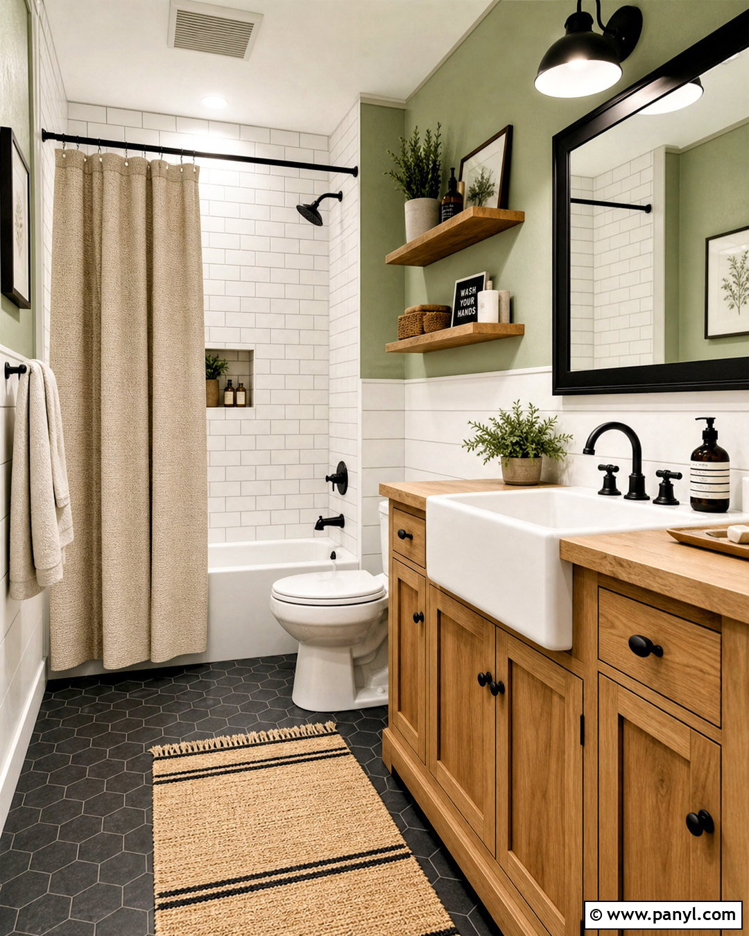 Small Green Farmhouse Bathroom - 20 small green bathroom ideas