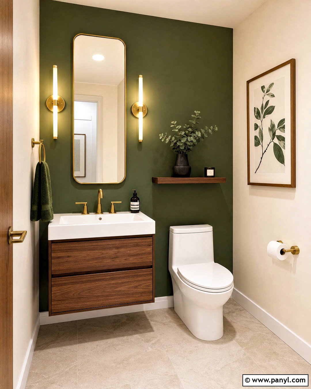 Small Green Powder Room - 20 green accent bathroom ideas