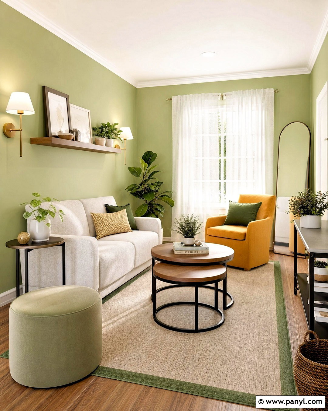 Small Green and Mustard Living Room - 20 green and mustard living room ideas