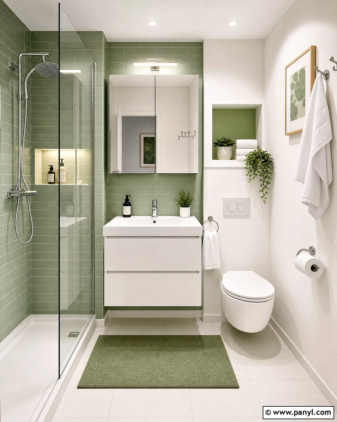 20 Green and White Bathroom Ideas for a Calm, Serene Spa Look