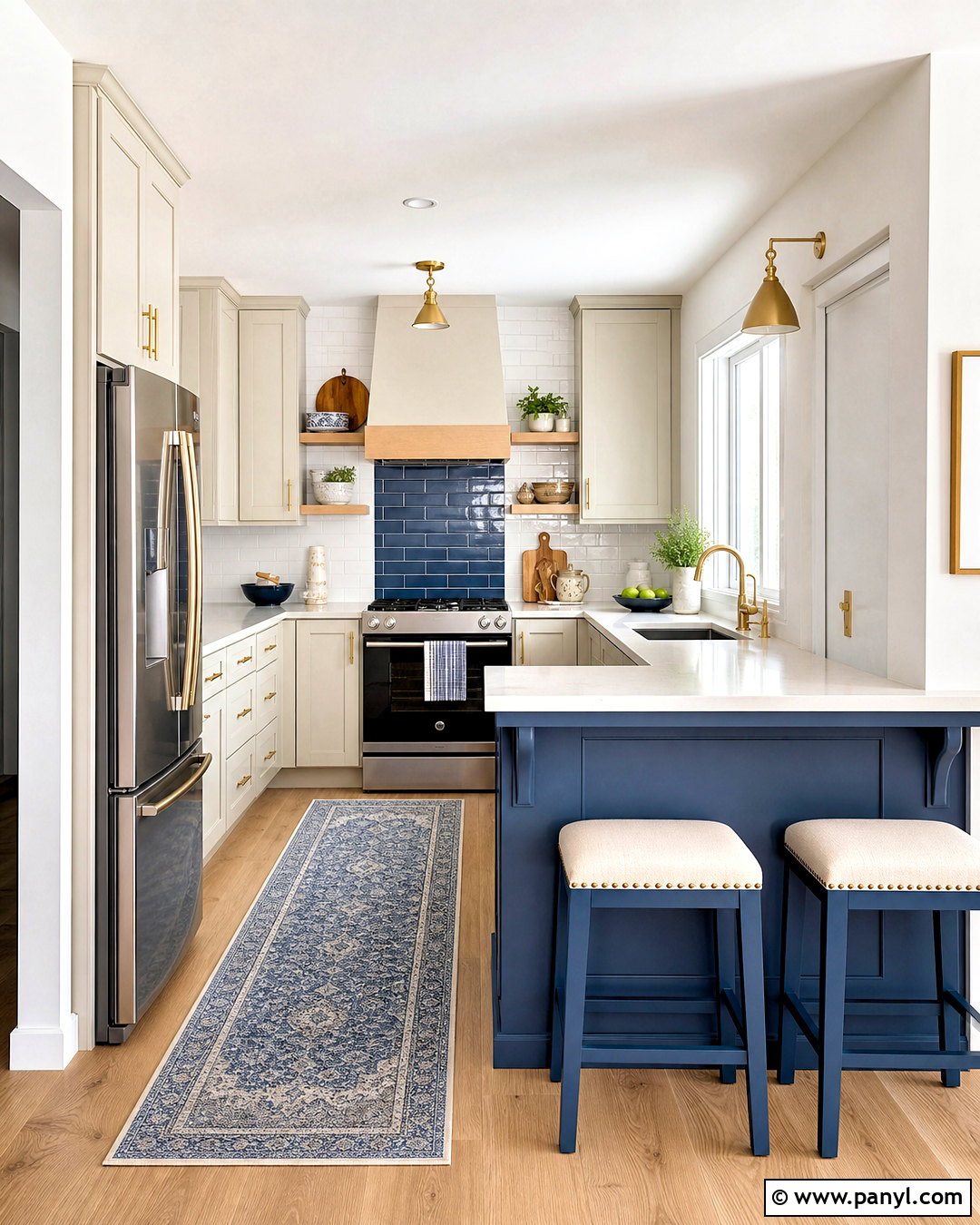 Small Kitchen With Blue Accents - 20 kitchen with blue accents