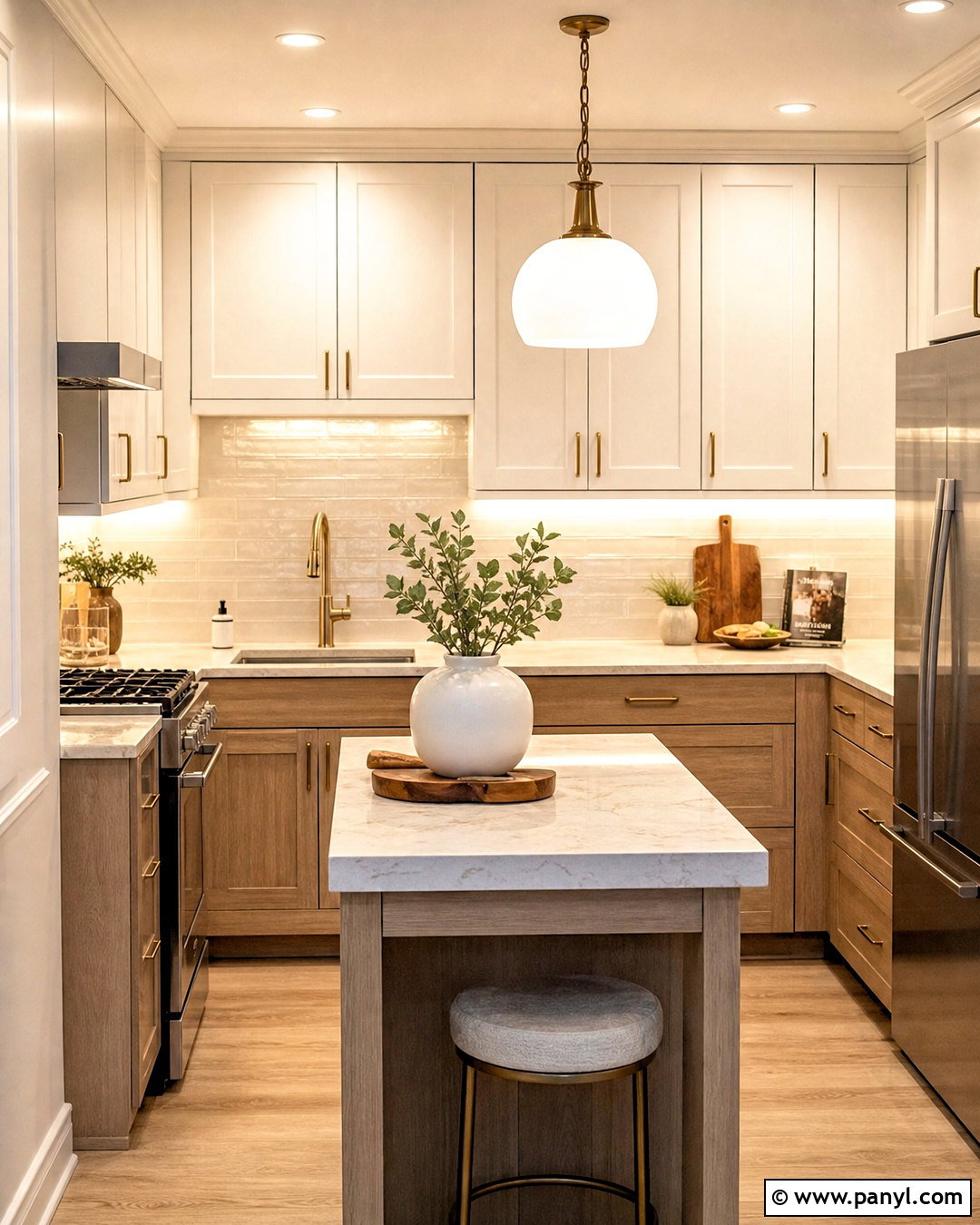 Small Kitchen With Layered Lighting - 20 small kitchen ideas