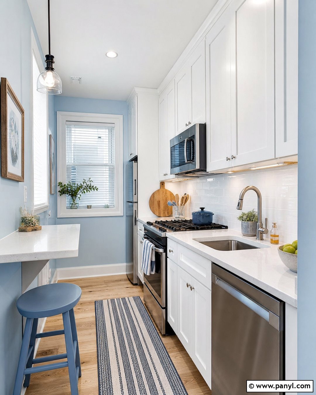 Small Kitchen With Light Blue Walls - 20 Light Blue Walls White Cabinets