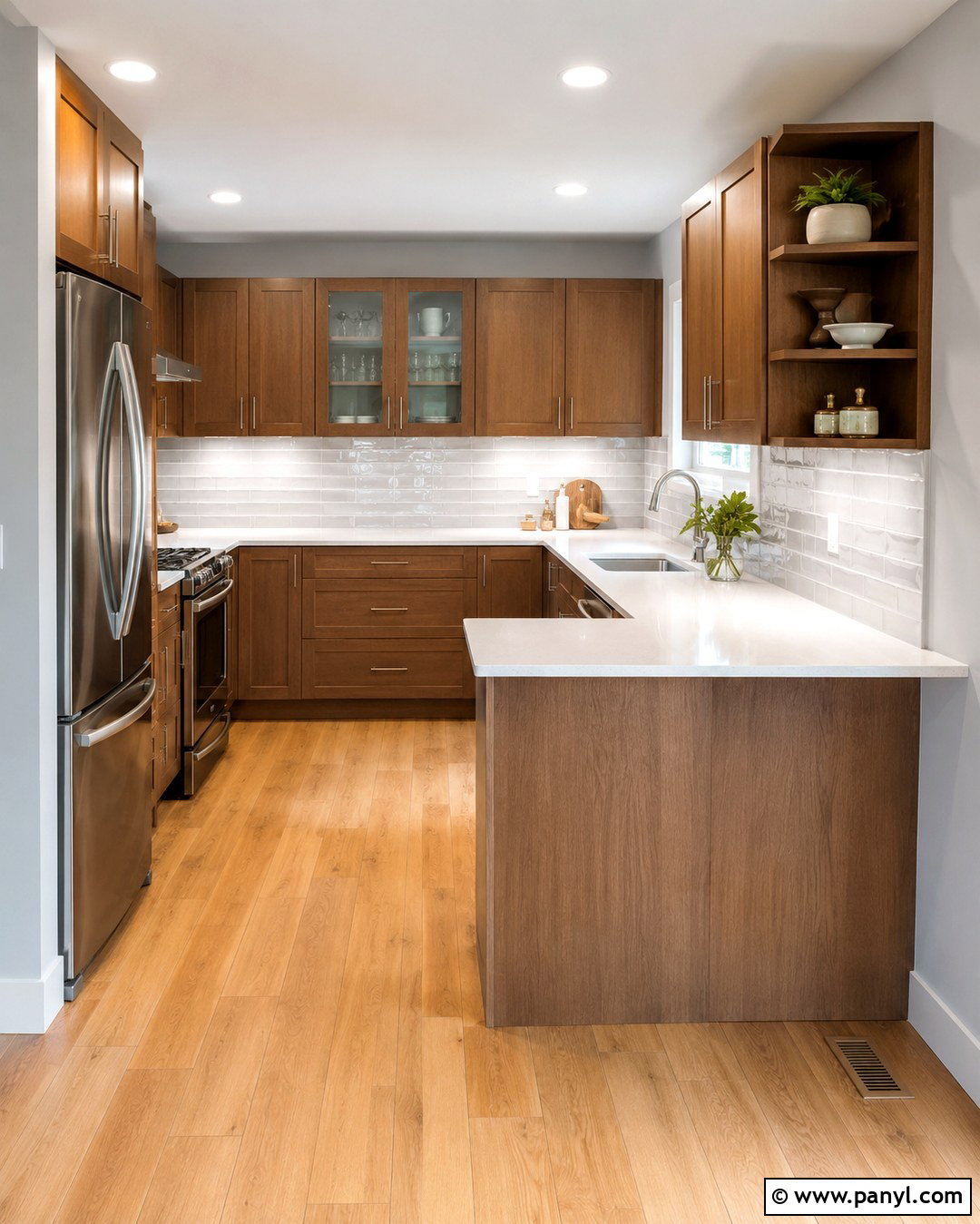 Small Kitchen With Light Grey Walls And Brown Cabinets - 20 Light Grey Kitchen Walls Brown Cabinets