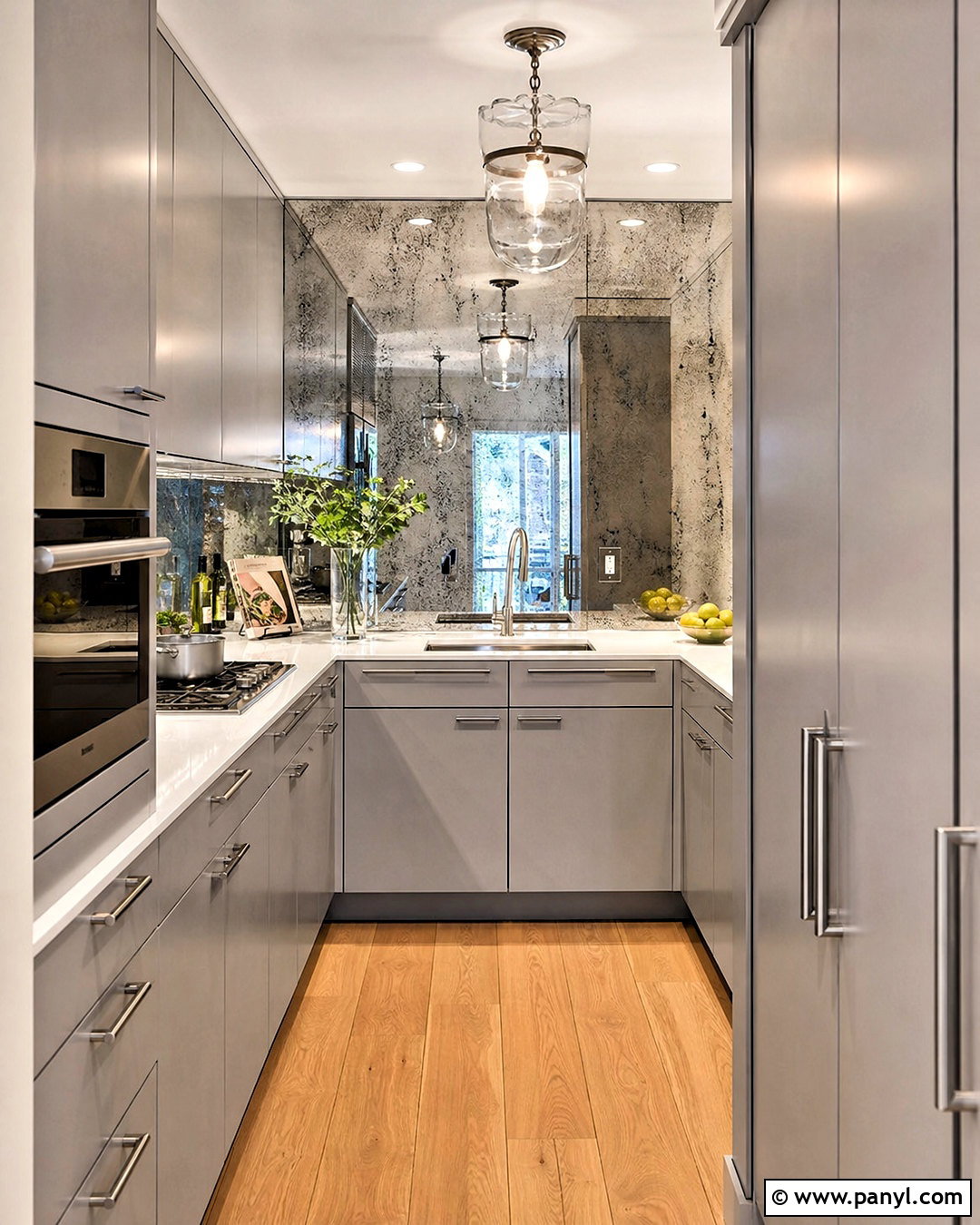Small Kitchen With Mirrored Backsplash - 20 small kitchen remodel ideas