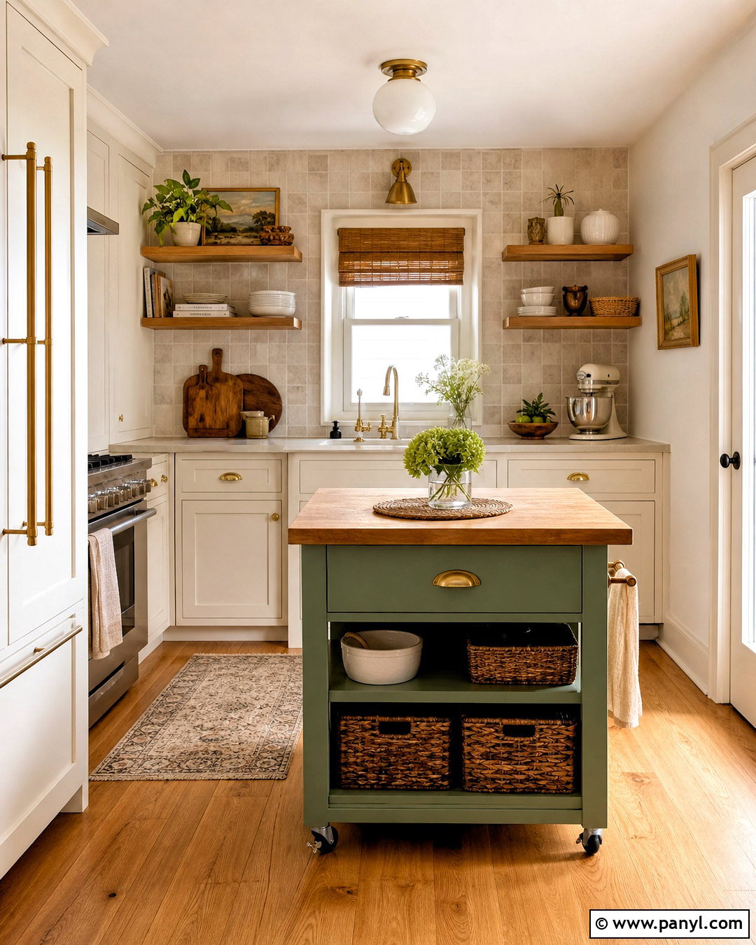 Small Kitchen With Movable Island - 20 small kitchen ideas
