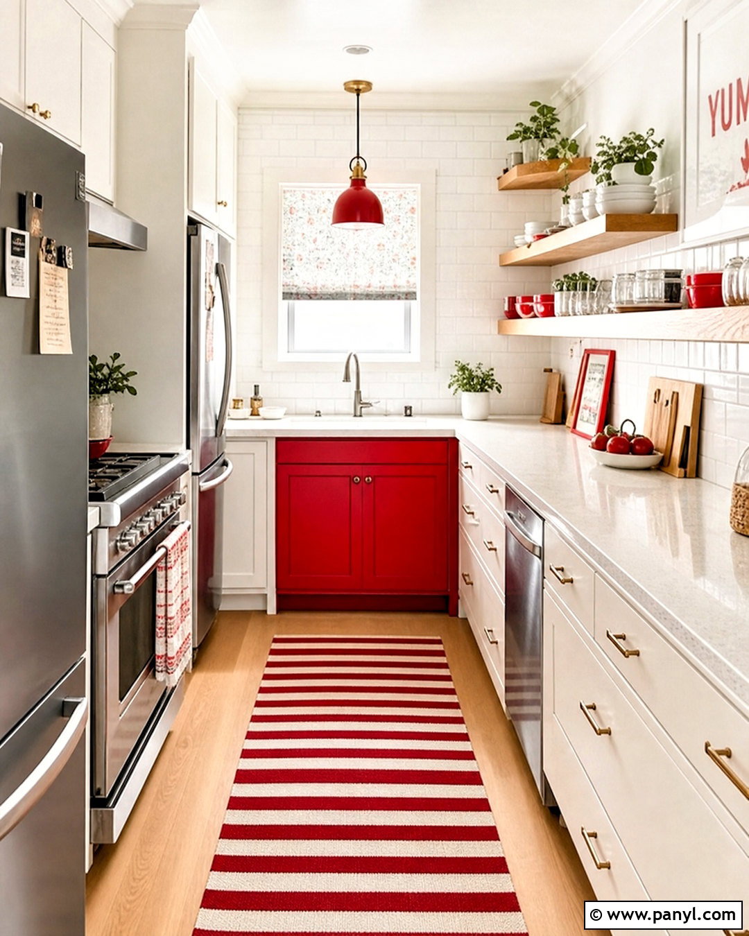 Small Kitchen With Red Accents - 20 kitchen with red accents