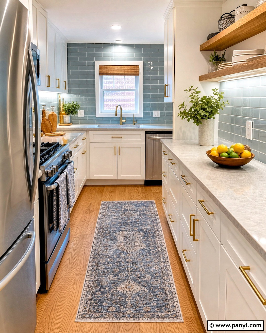 Small Kitchen With Reflective Backsplash - 20 small kitchen ideas