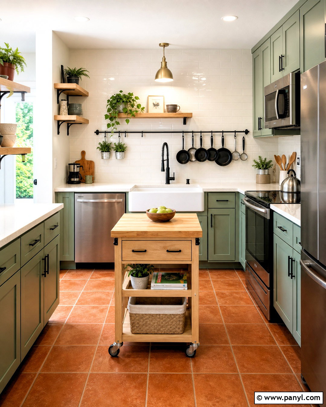Small Kitchen With Rolling Island - 20 very small kitchen ideas
