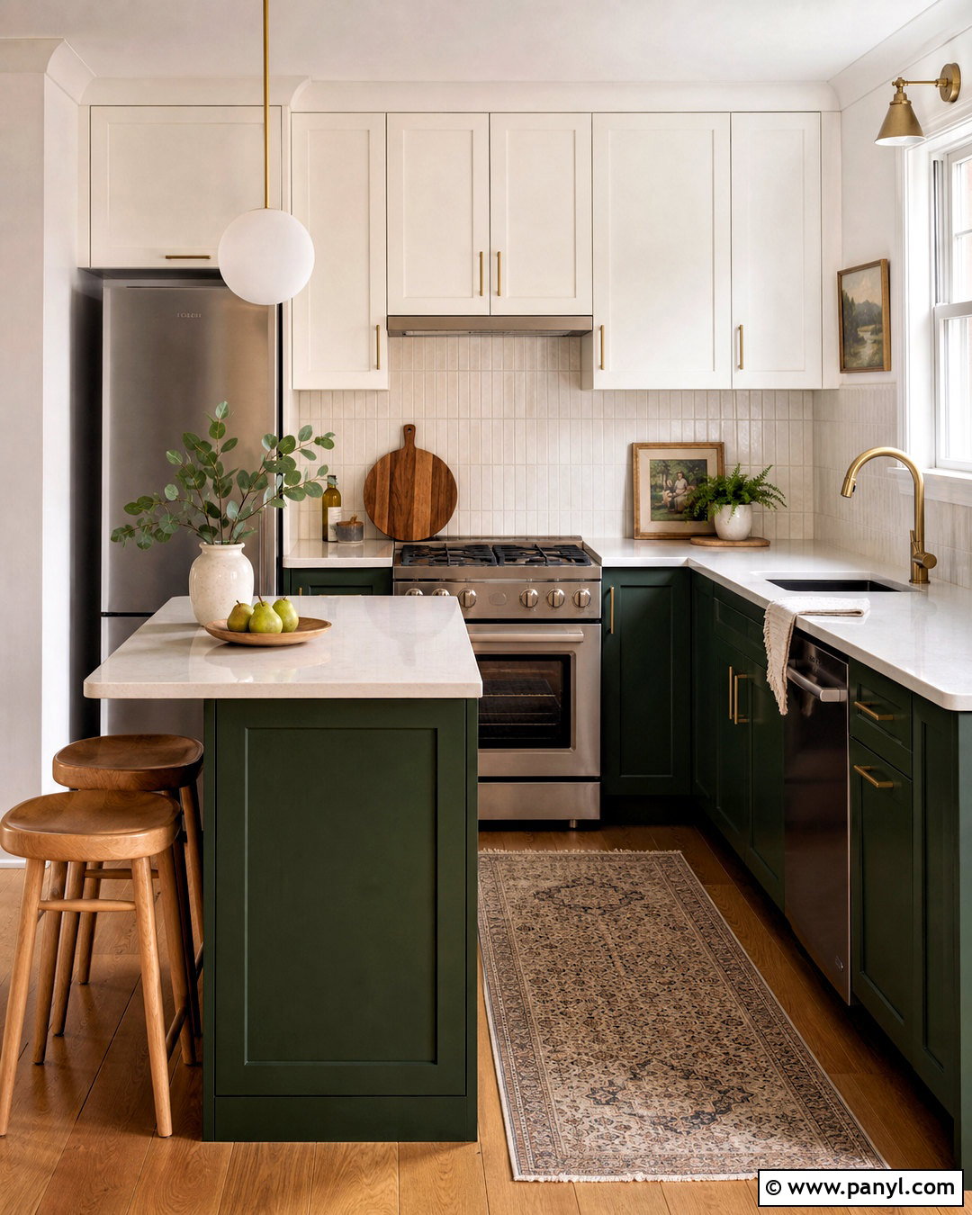 Small Kitchen With Two-Tone Cabinets - 20 small kitchen ideas