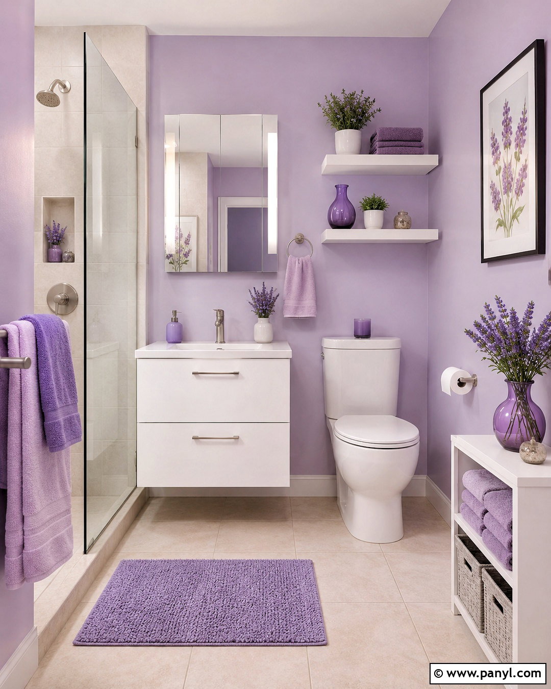 Small Lilac Purple Bathroom - 20 purple bathroom aesthetic ideas