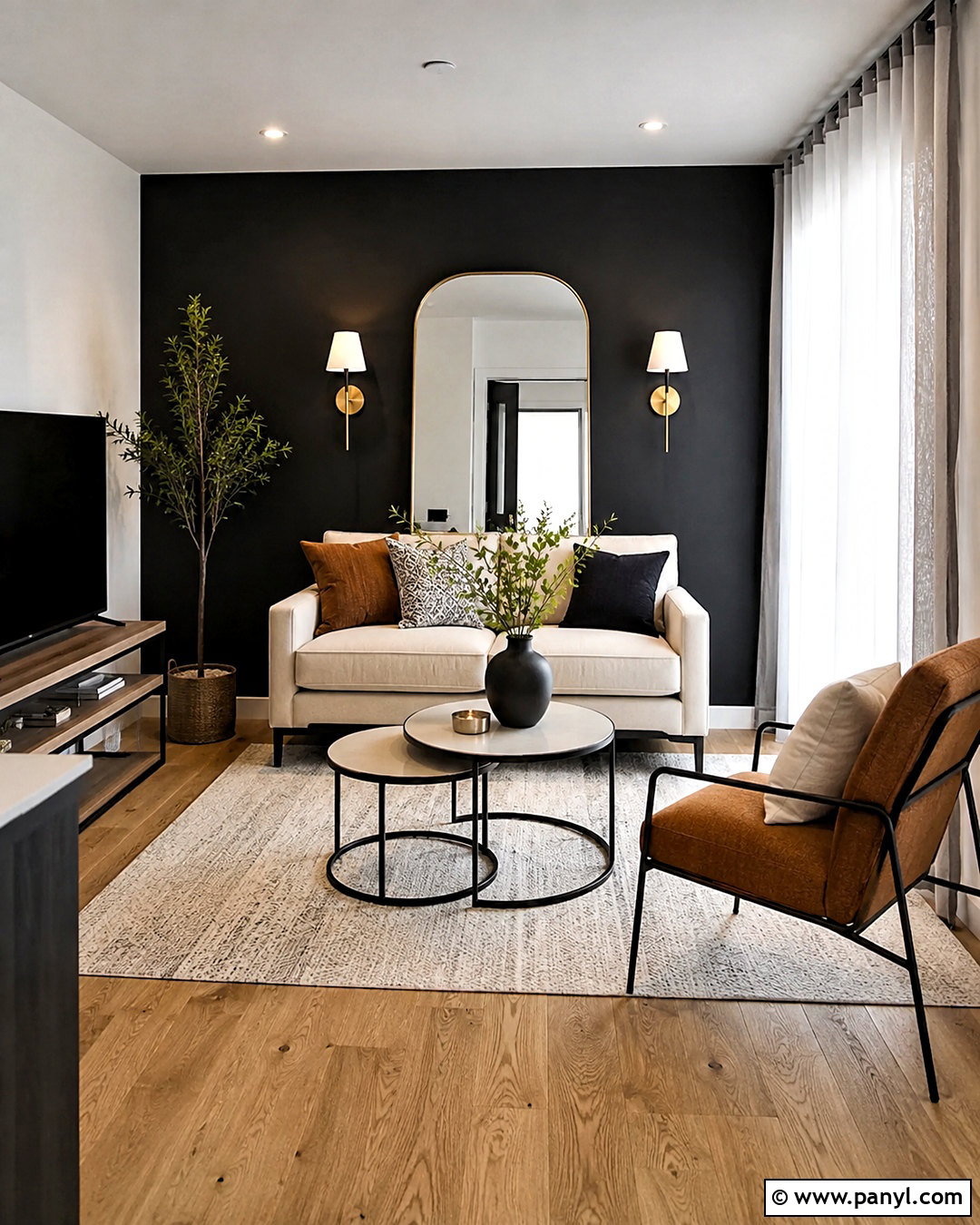 Small Living Room Black Accent Wall - 20 black accent wall living room ideas