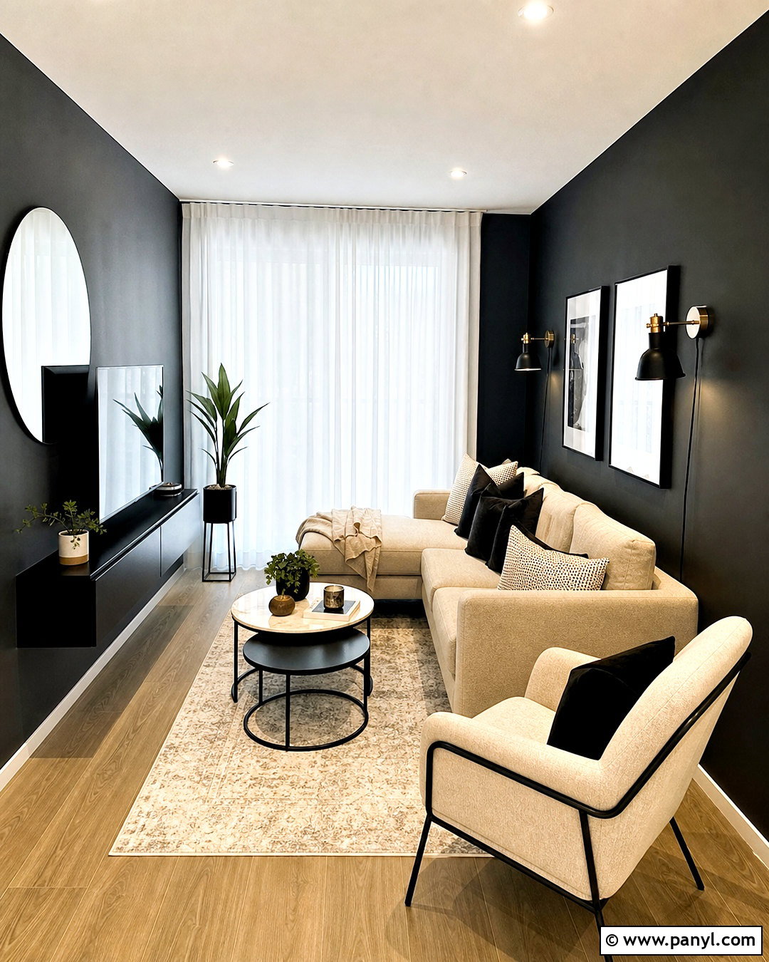 Small Living Room Black Feature Wall - 20 black feature wall living room ideas