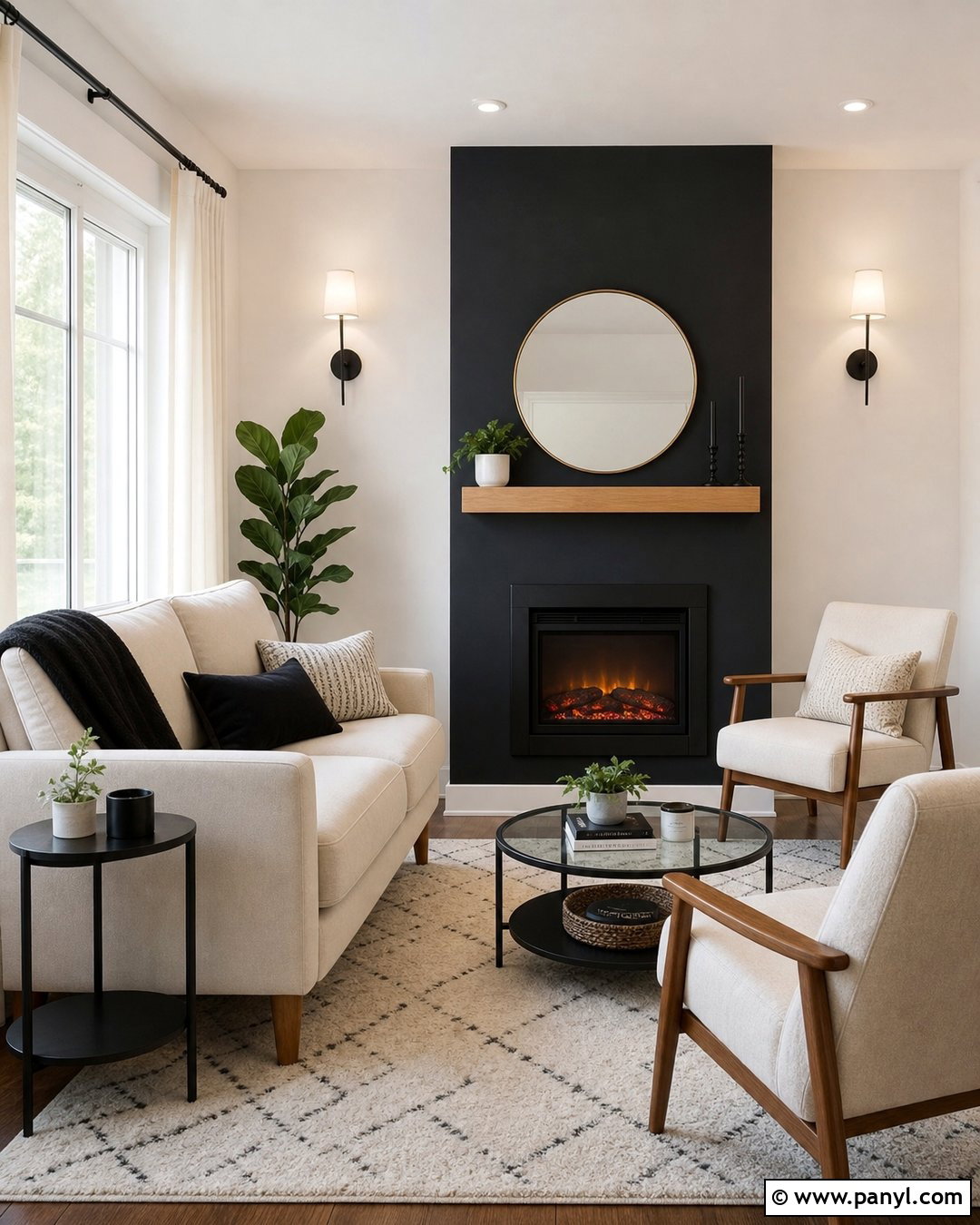 Small Living Room Black Fireplace Wall - 20 Black Accent Wall Fireplace Ideas