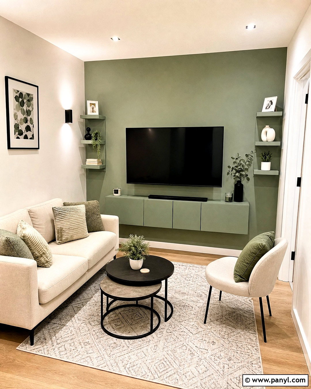 Small Living Room Green TV Wall - 20 green tv wall ideas