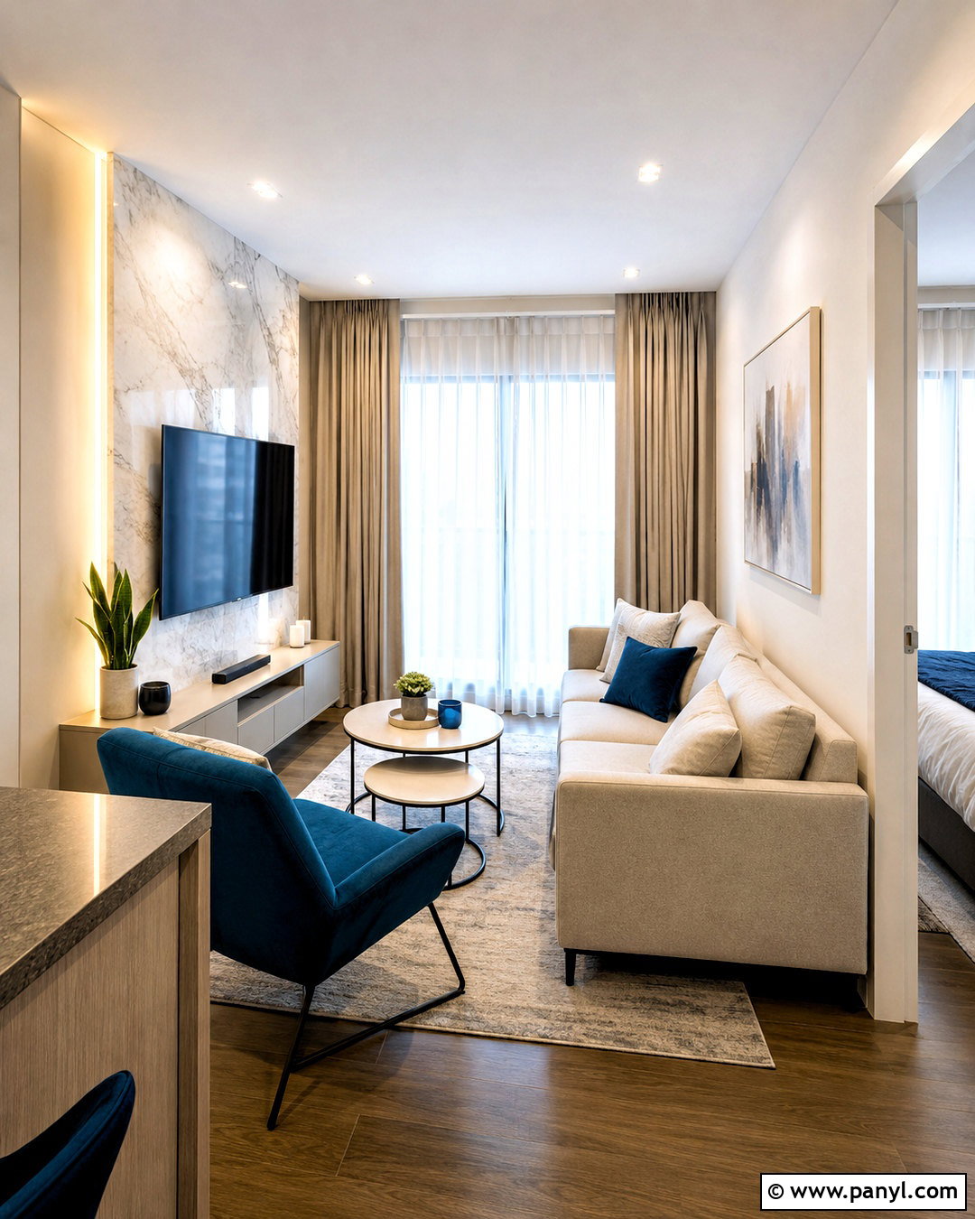 Small Living Room Marble TV Wall - 20 marble tv feature wall ideas