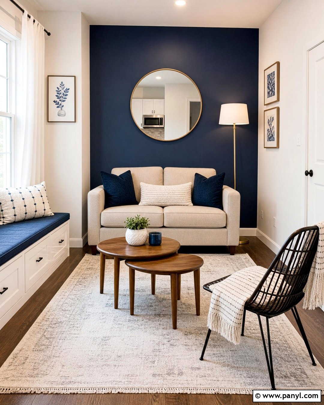 Small Living Room Navy Blue Accent Wall - 35 navy blue accent wall living room ideas