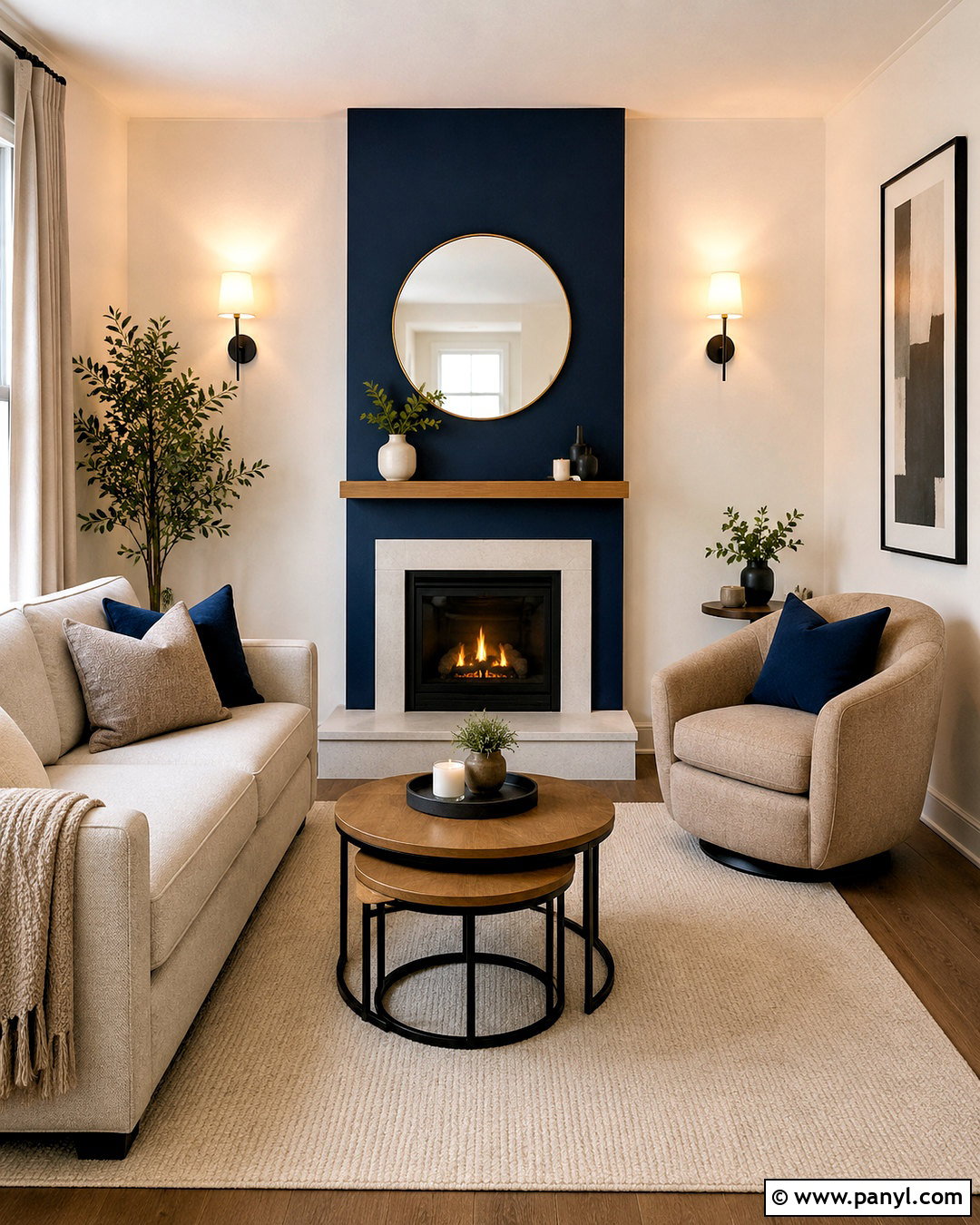 Small Living Room Navy Blue Fireplace - 20 navy blue fireplace ideas