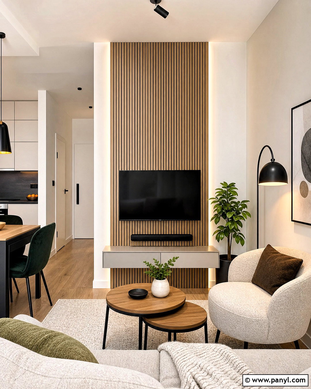 Small Living Room Slat TV Wall - 20 slat wall behind tv ideas