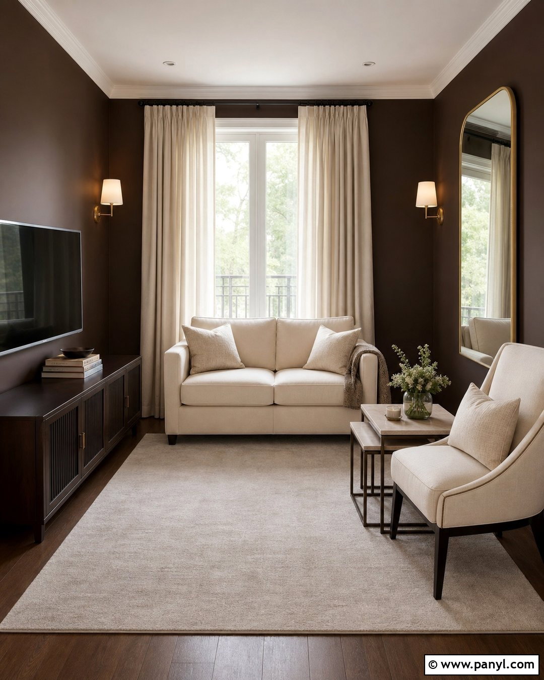 Small Living Room With Dark Brown Walls - 35 Dark Brown Walls Living Room Ideas