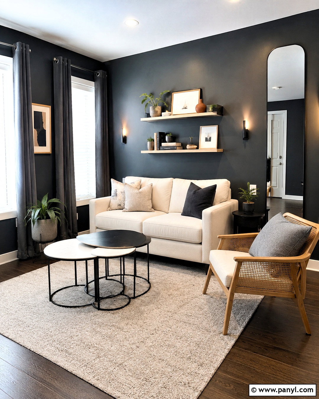 Small Living Room With Dark Grey Walls - 40 Dark Grey Walls
