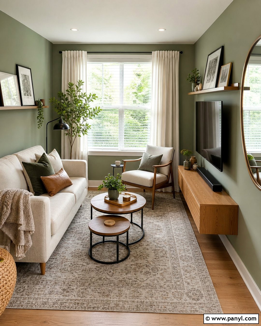 Small Living Room With Sage Green Walls - 50 sage green walls