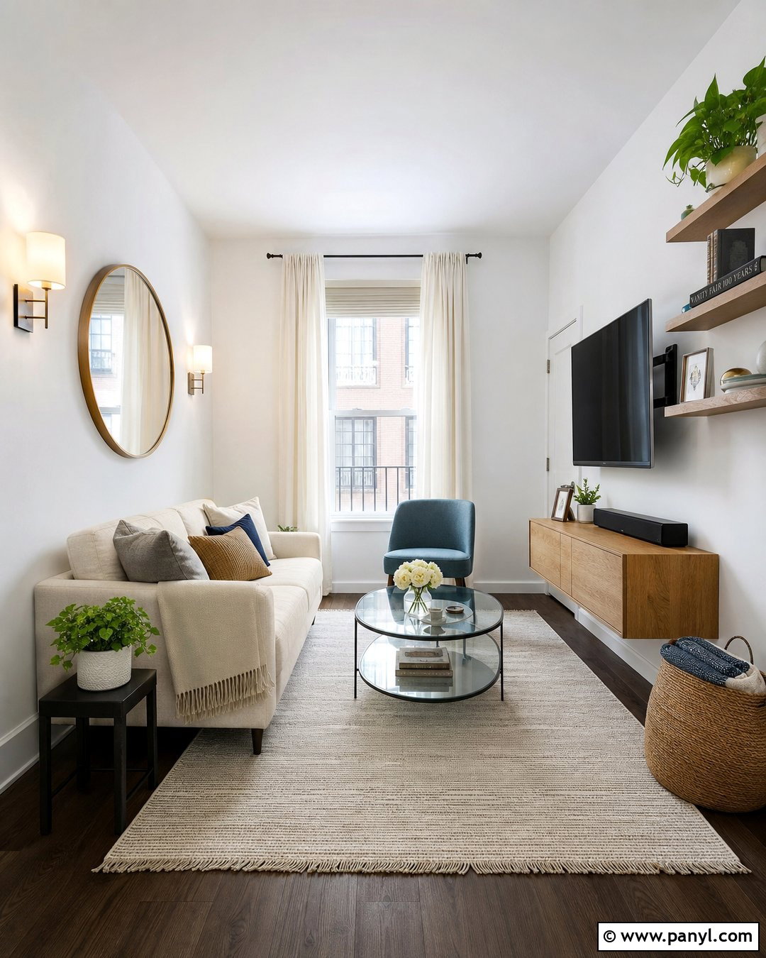 Small Living Room With White Walls And Dark Wood Floors - 20 White Walls Dark Wood Floors