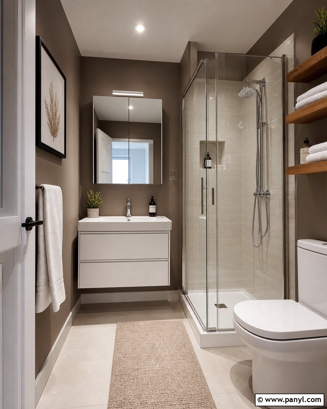 Small Modern Bathroom With Brown Walls - 20 Modern Bathroom With Brown Walls