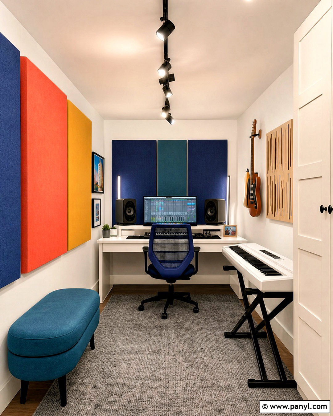 Small Music Room With Colorful Acoustic Panels - 20 small music room ideas home ideas