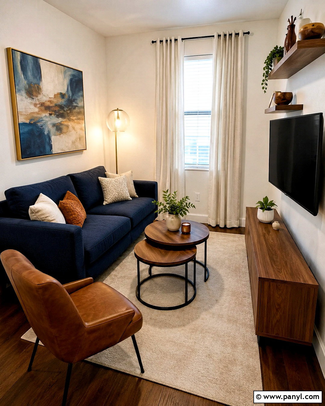 Small Navy And Brown Living Room - 20 navy blue and brown living room ideas