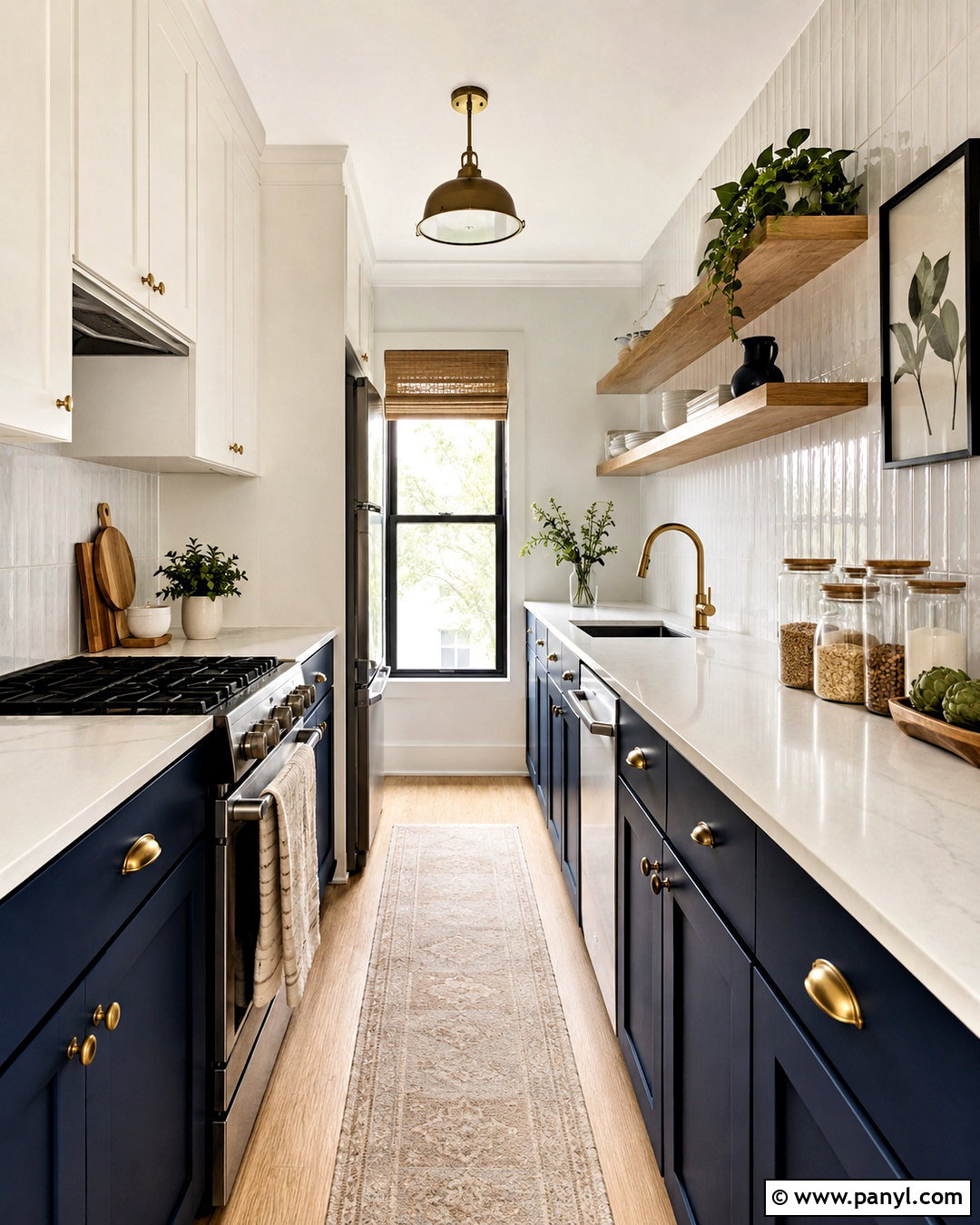 Small Navy Blue Galley Kitchen - 20 navy blue kitchen decor ideas