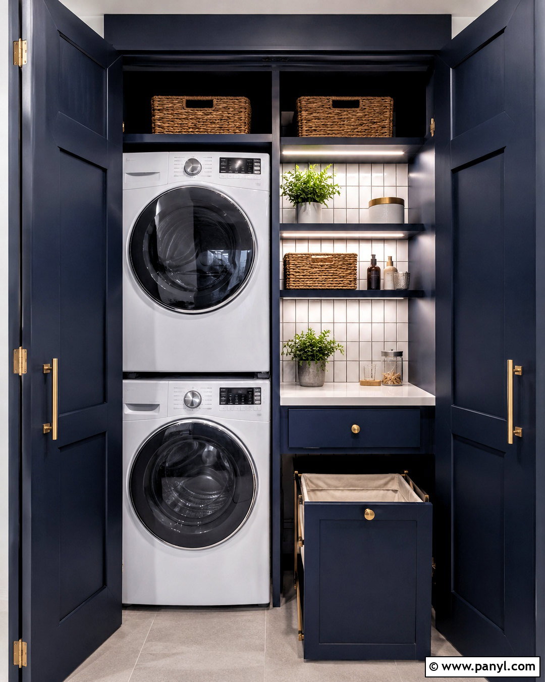 Small Navy Laundry Closet - 20 moody laundry room ideas