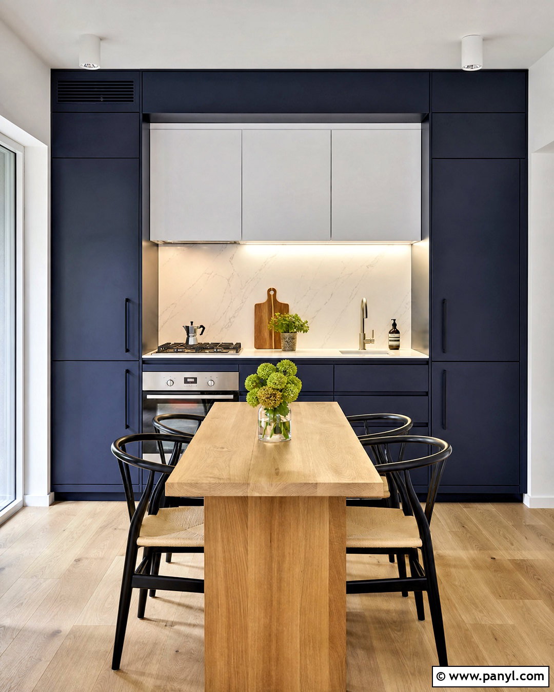 Small Navy One-Wall Kitchen - 20 small navy kitchen ideas