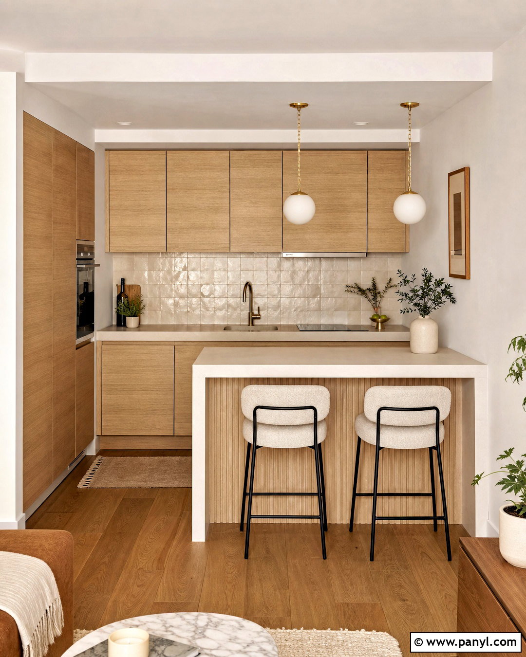 Small One-Wall Kitchen With Peninsula - 20 small kitchen remodel ideas