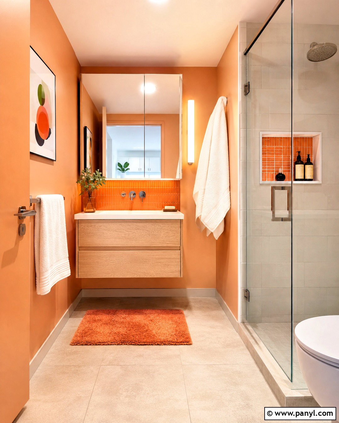 Small Orange Bathroom - 20 orange bathrooms designs