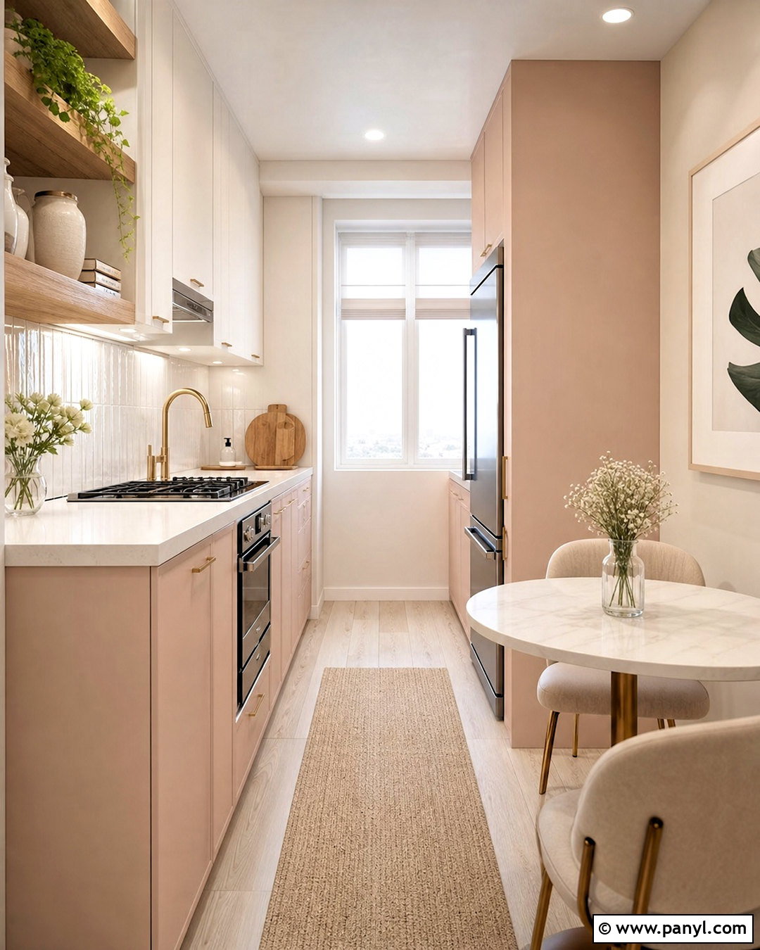Small Pale Pink Galley Kitchen - 20 pale pink kitchen ideas