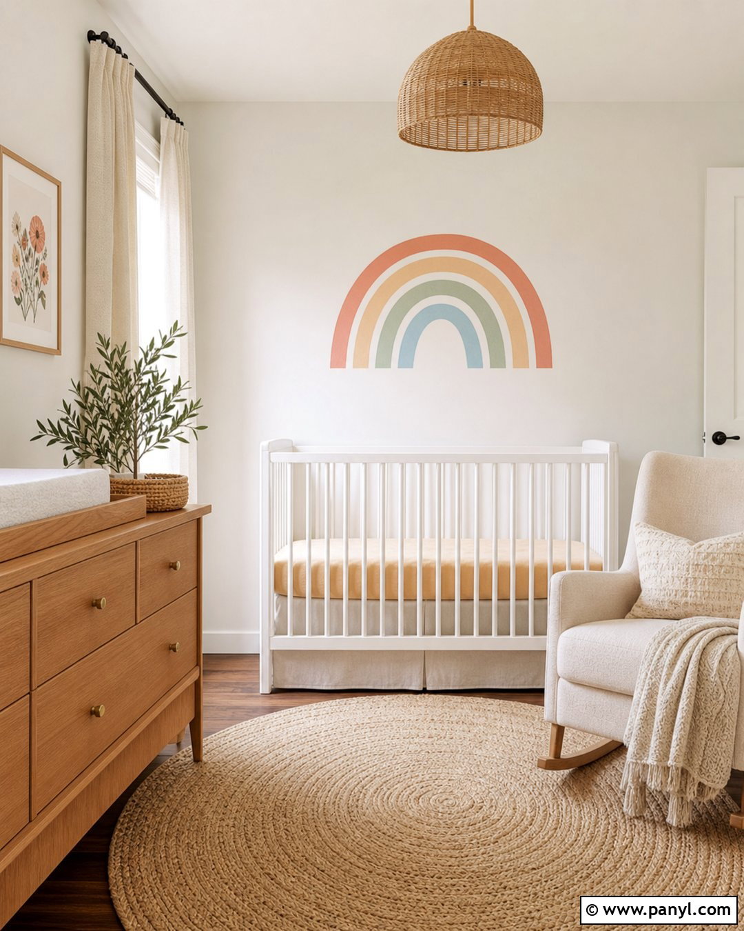 Small Pastel Rainbow Above The Crib - 30 Pastel Rainbow Wall Ideas