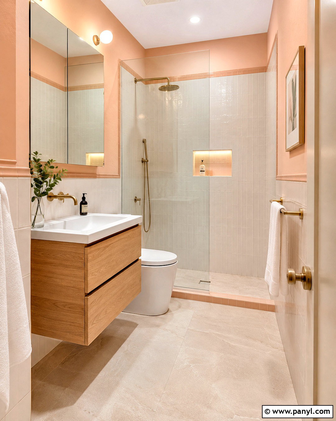 Small Peach Bathroom - 20 peach color bathroom ideas