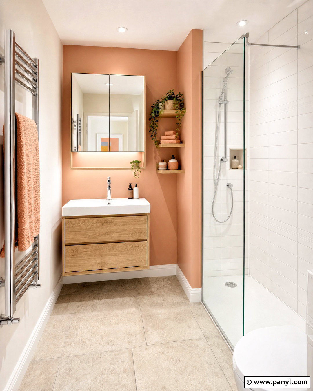 Small Peach Bathroom - 20 peach bathroom ideas