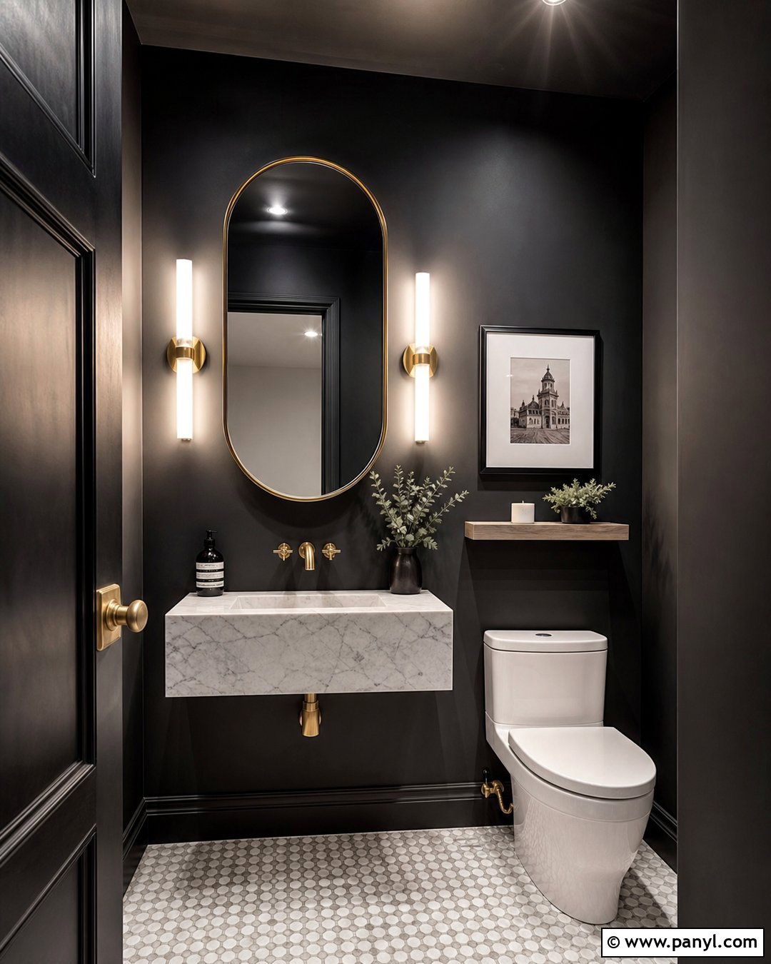 Small Powder Room With Dark Walls - 20 Elegant Bathroom With Dark Walls