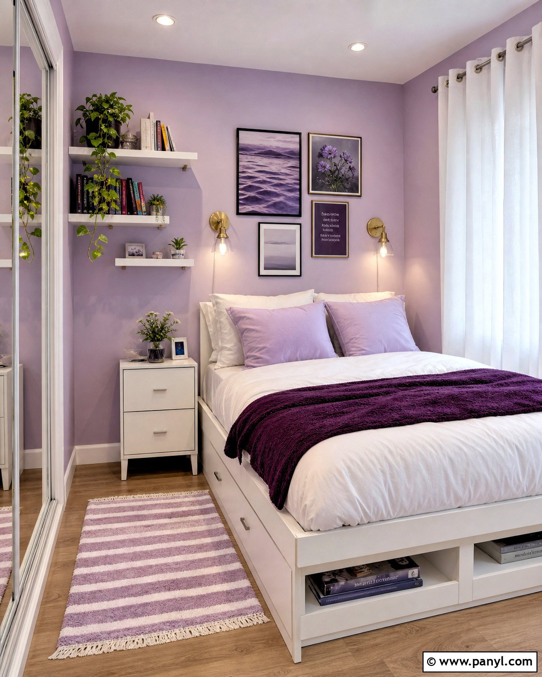 Small Purple Bedroom - 20 purple room design ideas