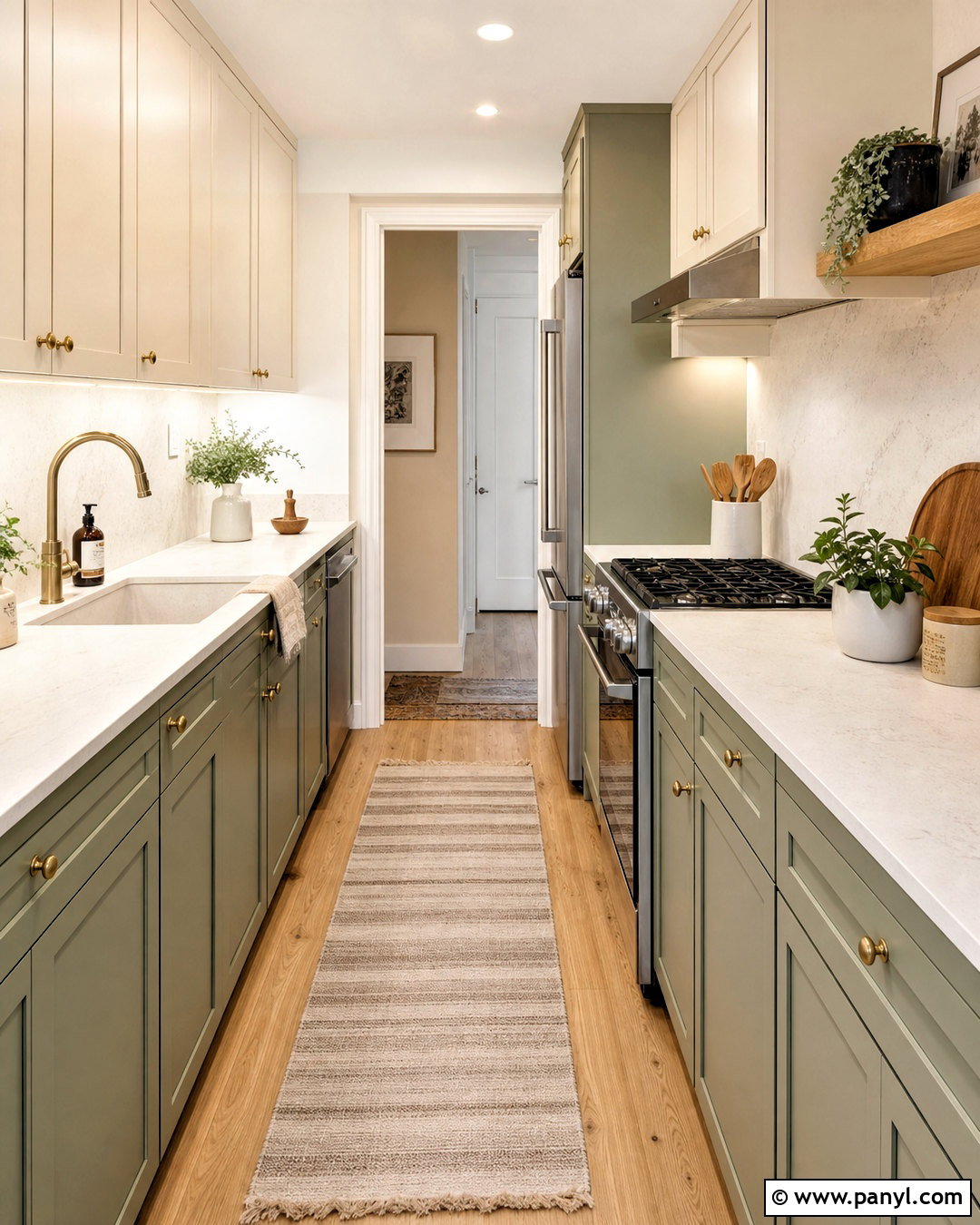 Small Sage And Cream Galley Kitchen - 20 sage and cream kitchen ideas