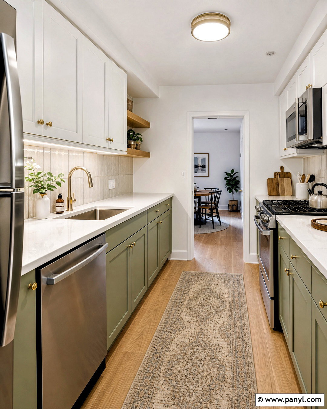 Small Sage Green And White Galley Kitchen - 20 sage green and white kitchen ideas