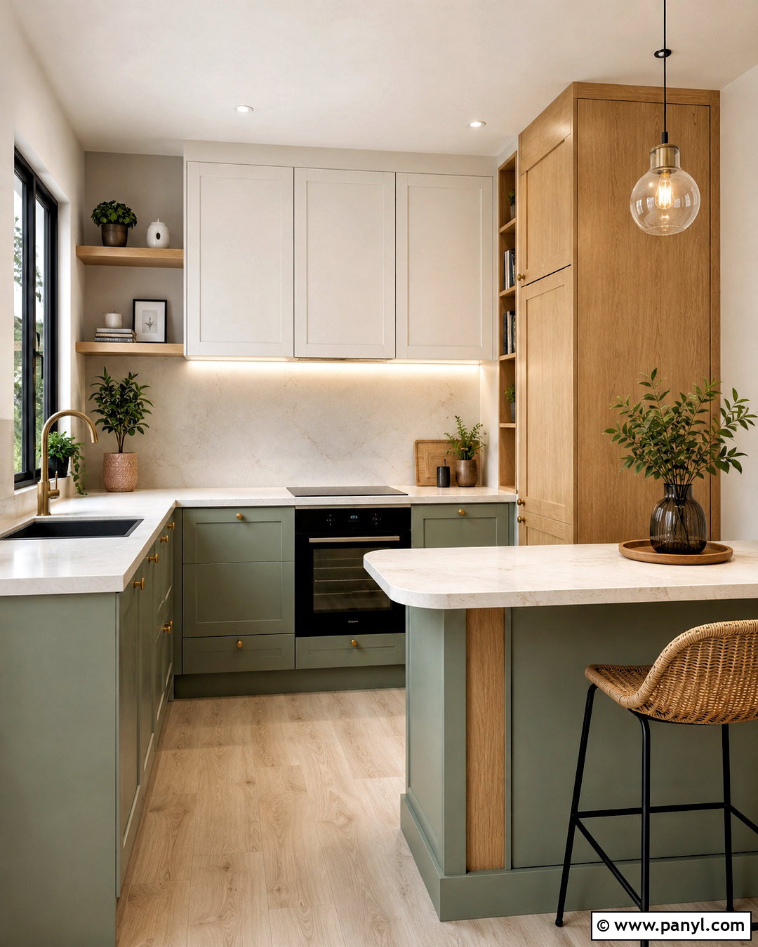 Small Sage Green And Wood Kitchen - 20 sage green and wood kitchen ideas