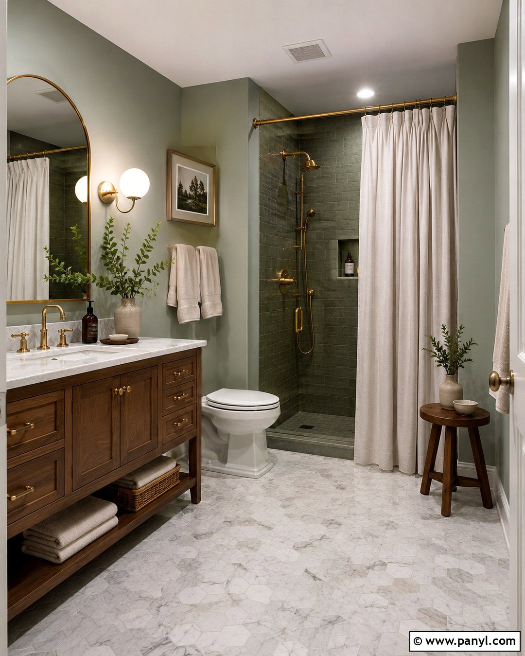 Small Sage Green Bathroom - 20 Bathrooms With Sage Green Walls
