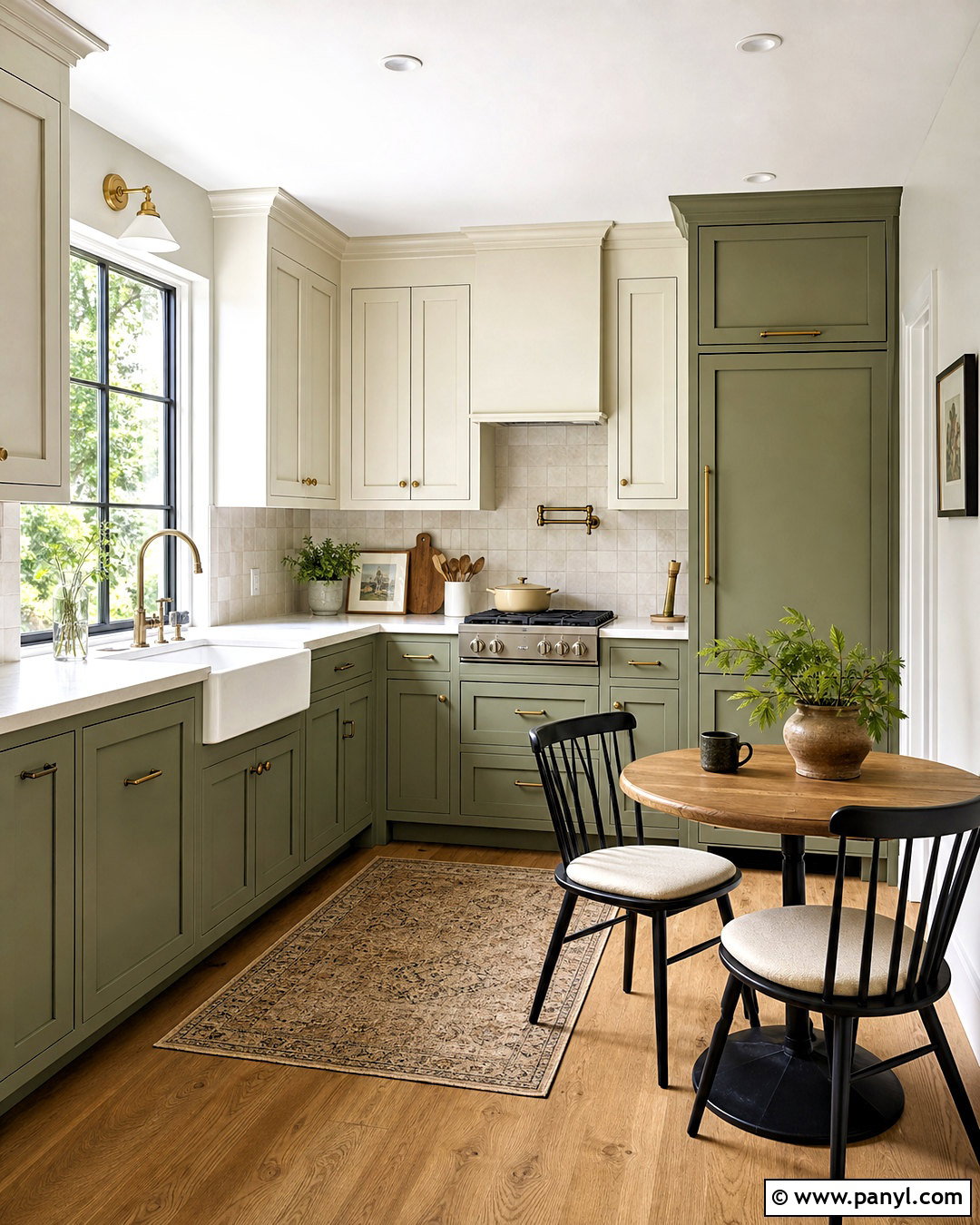 Small Sage Green L-Shaped Kitchen - 20 small kitchen remodel ideas